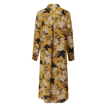 Sarah wearing Gold Bohemian Polynesian Flower Print Bodycon Dress