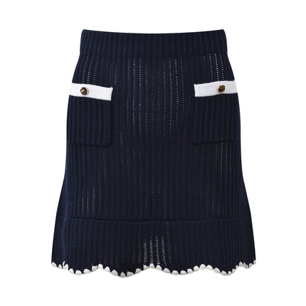 Grace Black Knit Cardigan and Skirt Set - Black