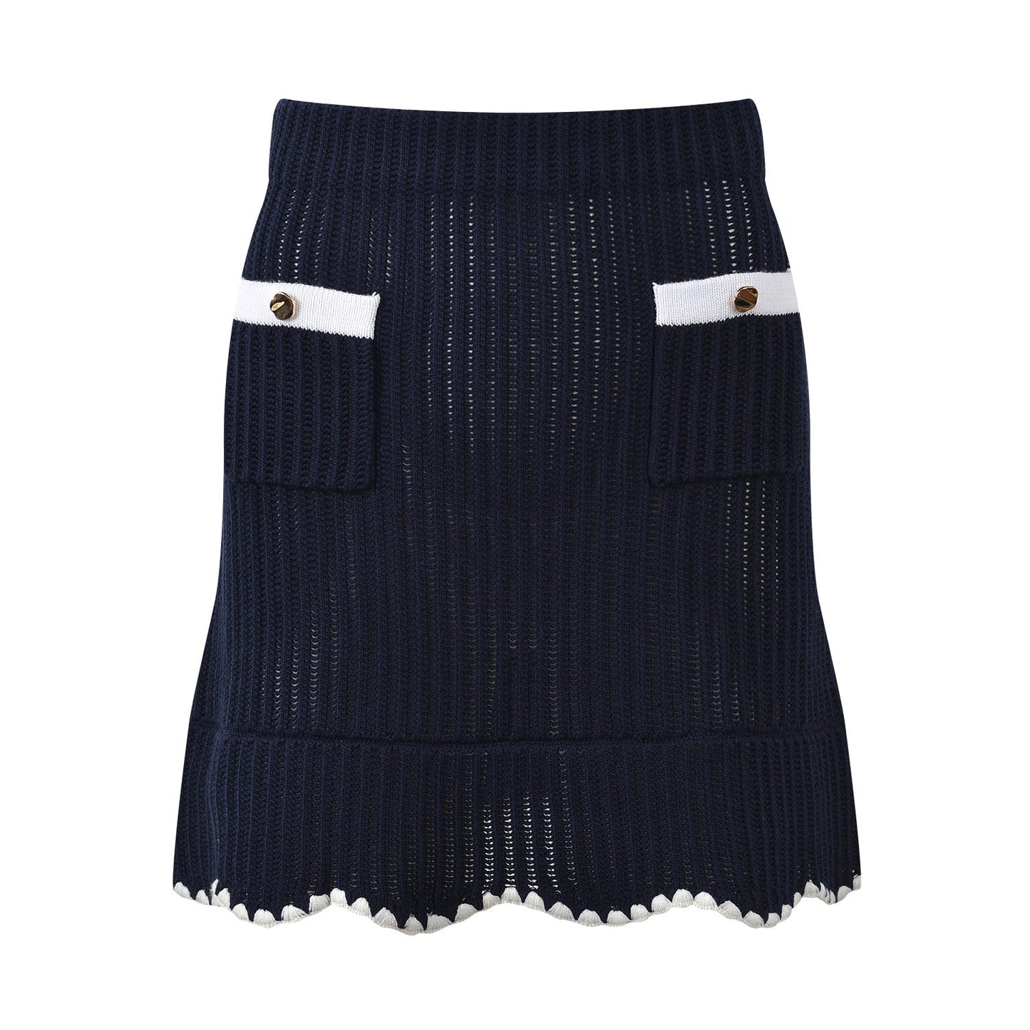 Grace Black Knit Cardigan and Skirt Set - Black