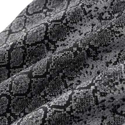 Gray and black snake print tailored blazer with gold buttons