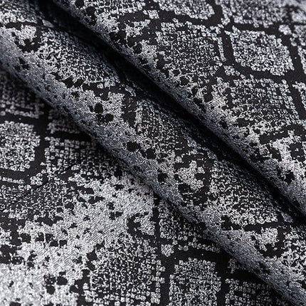 Gray and black snake print tailored blazer with gold buttons