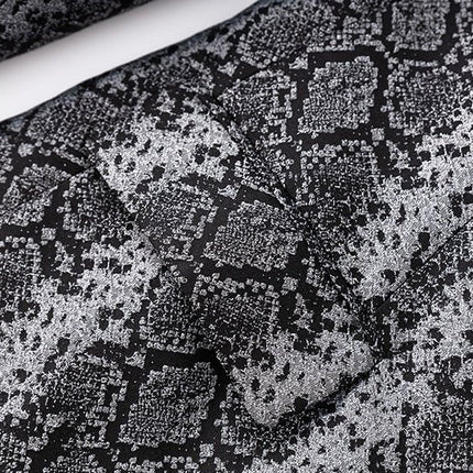Gray snake print tailored blazer with gold buttons