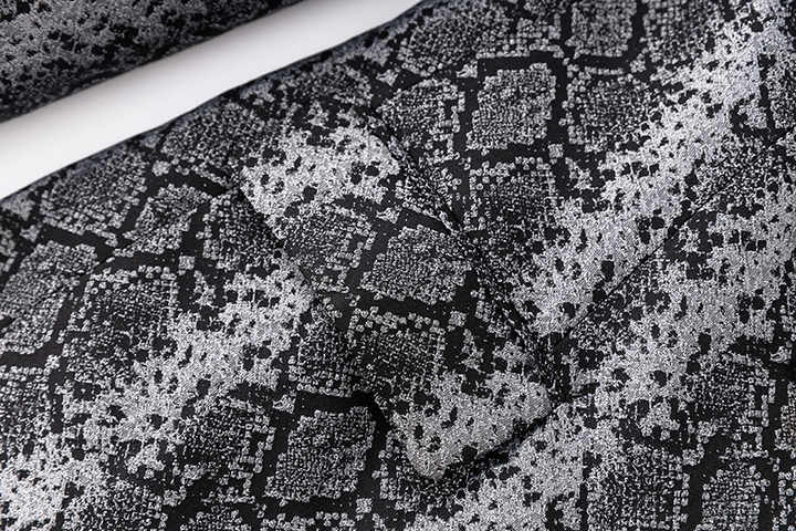 Gray snake print tailored blazer with gold buttons