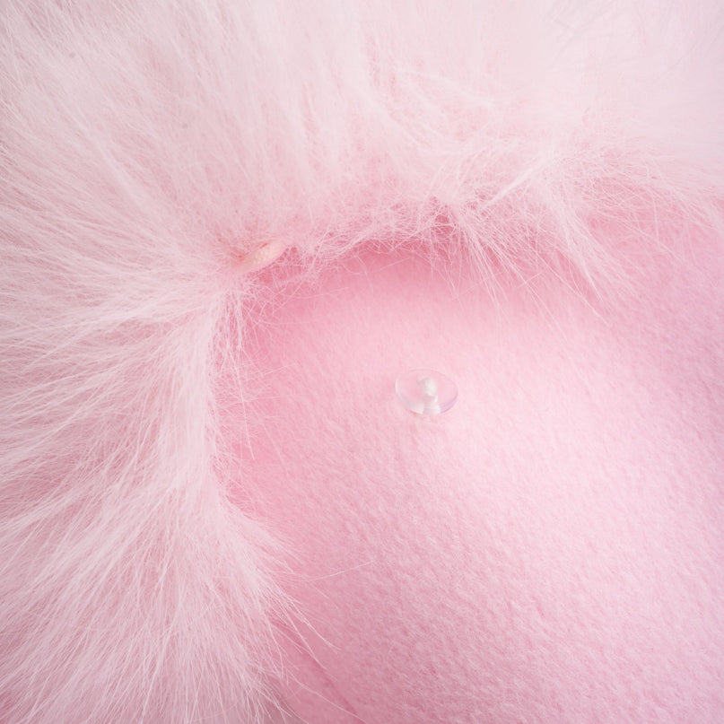 Grazia Pink Faux-Fur Cuffs Overcoat with Crystal Embellishments