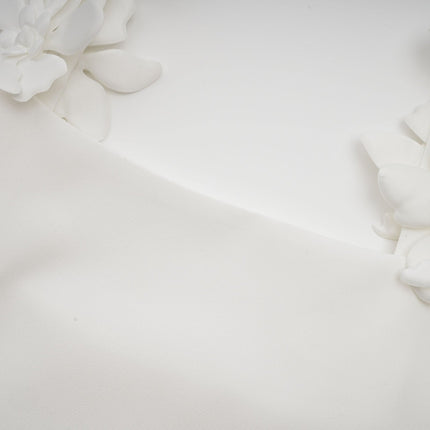 Greta White Floral Embellished Skirt and Top Set
