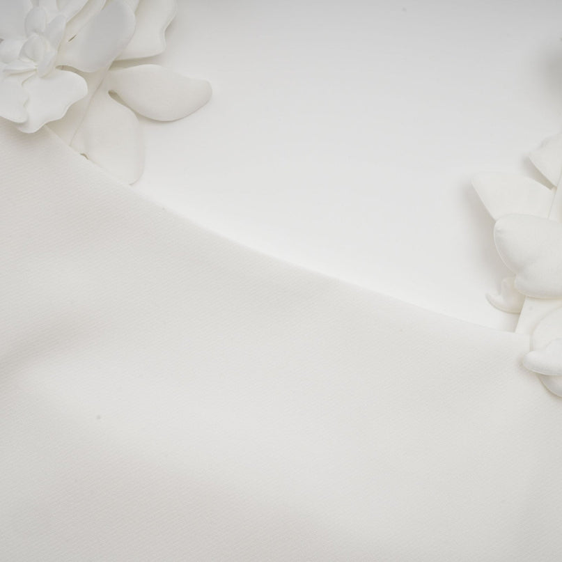 Greta White Floral Embellished Skirt and Top Set