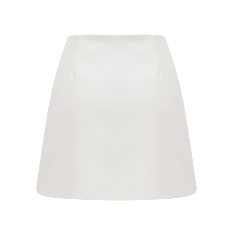 Greta White Floral Embellished Skirt Top Set