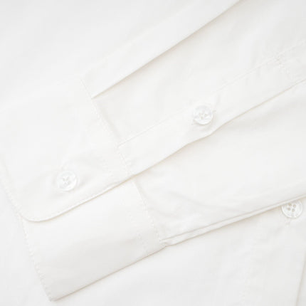 Guenda White Cotton Shirt with Pointed Collar and Buttoned Cuffs