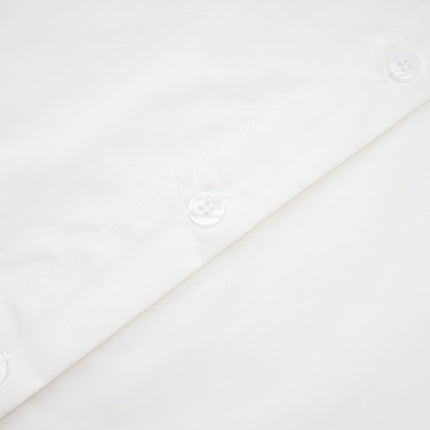 Guenda White Cotton Shirt with Pointed Collar and Buttoned Cuffs