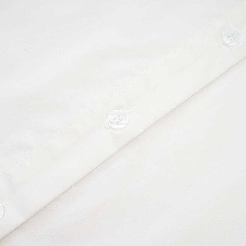 Guenda White Cotton Shirt with Pointed Collar and Buttoned Cuffs