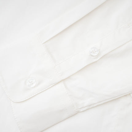 Guenda White Cotton Shirt with Pointed Collar and Buttoned Cuffs