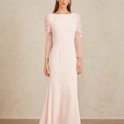 Gunnel Pink Flared Embellished Maxi Gown