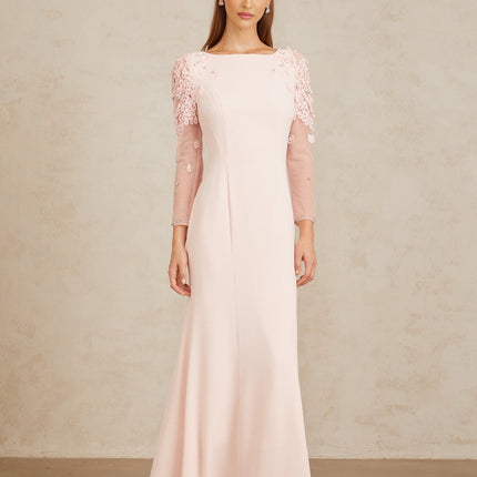 Gunnel Pink Flared Embellished Maxi Gown in Pink for Women
