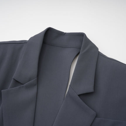 Hailey Grey Jacket with Asymmetric Cut-Out and Curve Design