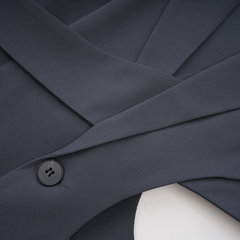 Hailey Grey Jacket with Asymmetric Cut-Out and Curve Design