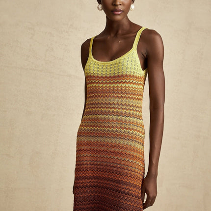 Haley Brown Gradient Knit Maxi Dress