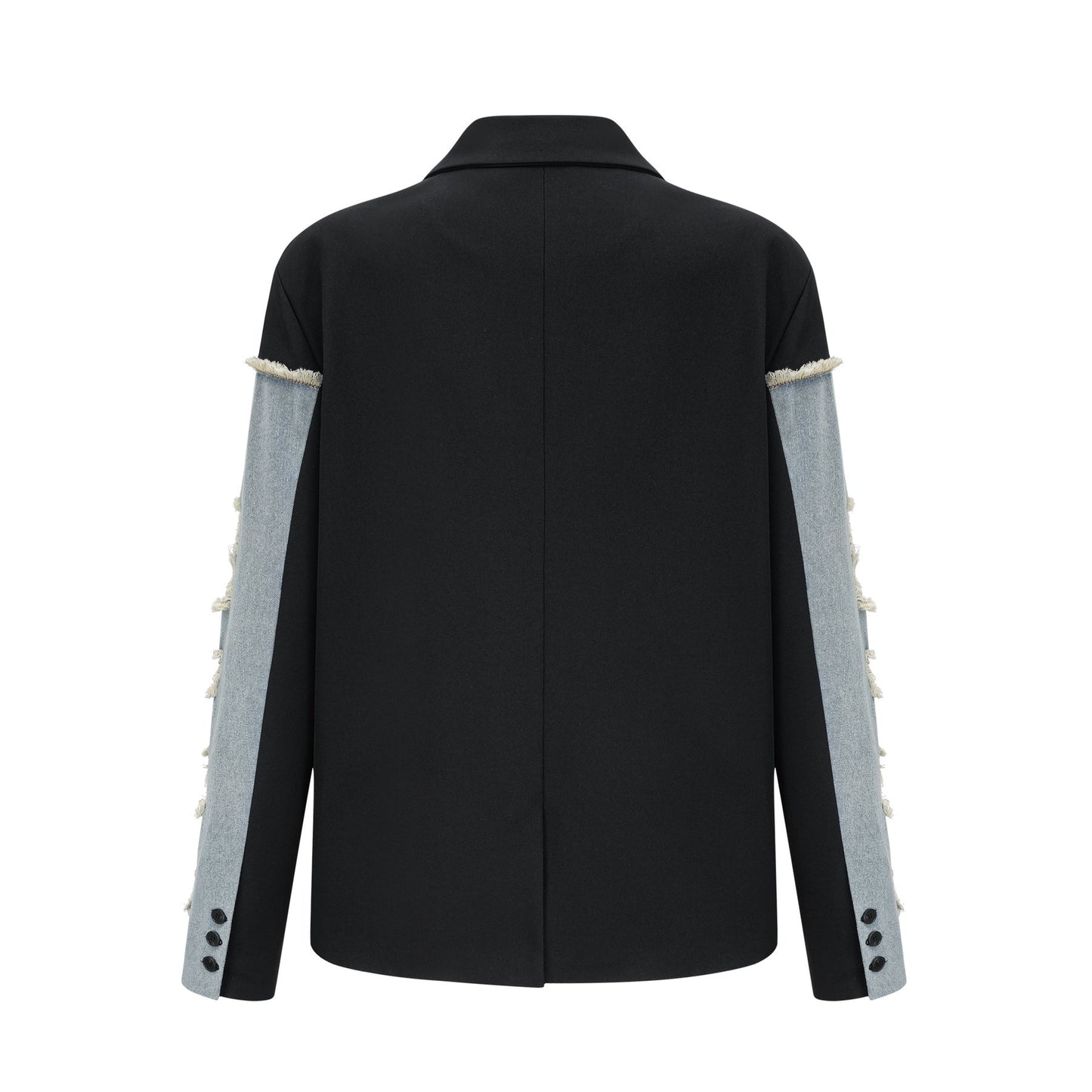 Halley black denimpanel ripped blazer