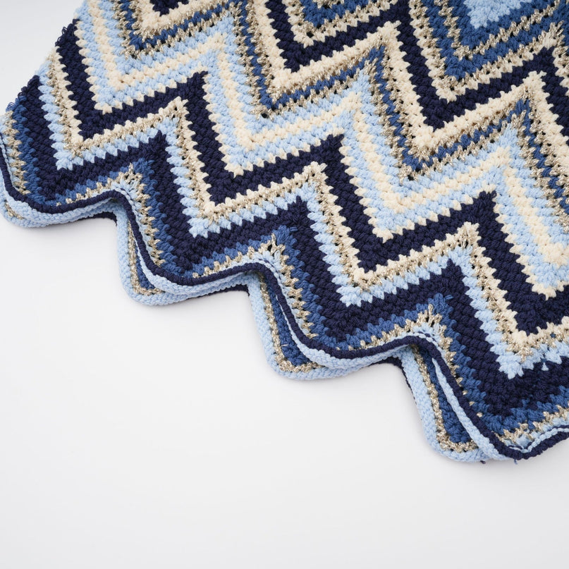 Harmony Blue Zigzag Woven Pointelle Knit Top and Trousers Set