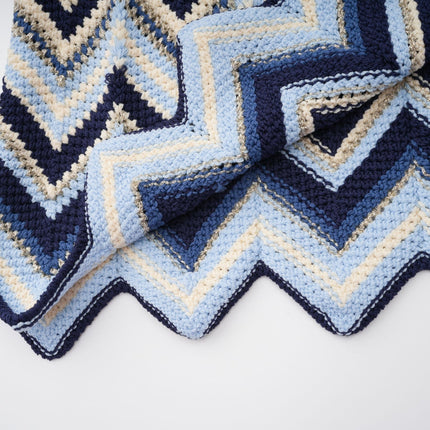 Harmony Blue Zigzag Woven Pointelle Knit Top Trousers Set