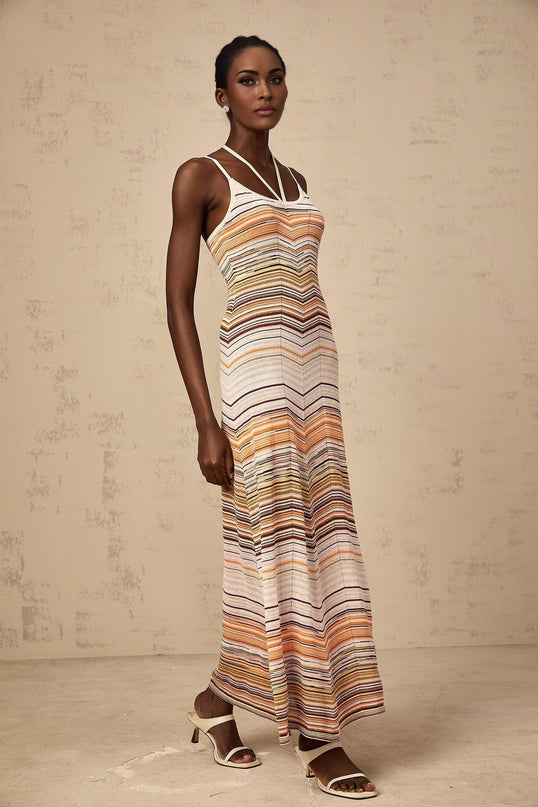 Harmony Pink Striped Maxi Dress
