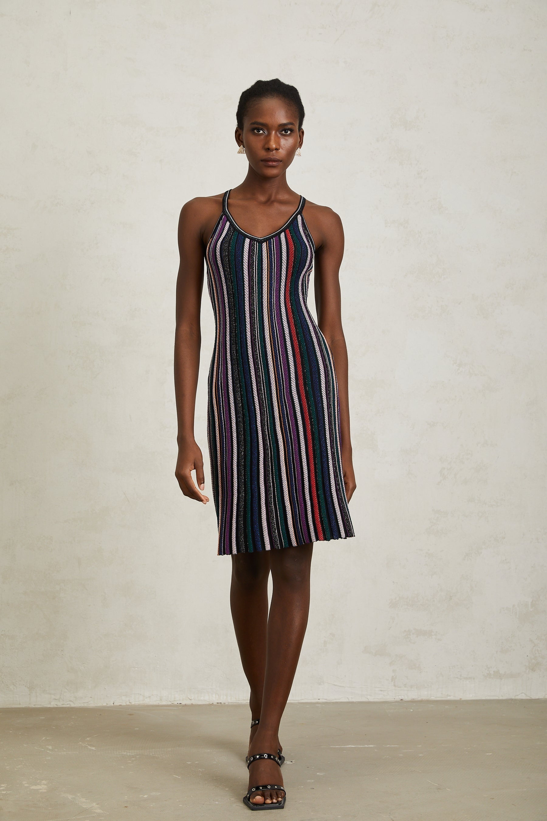 Harper Purple Striped Knit Mini Dress