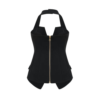 Harper tailored doublebreasted halterneck top