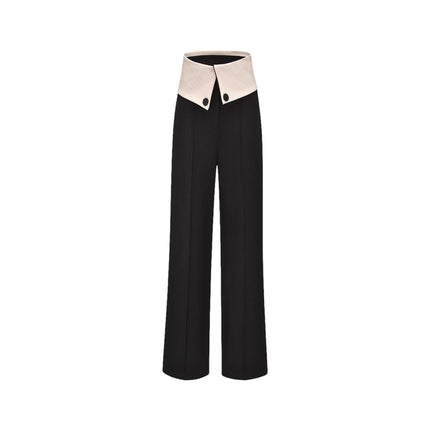 Haven Neutrals & Black High-rise Flared Tailoring Trousers