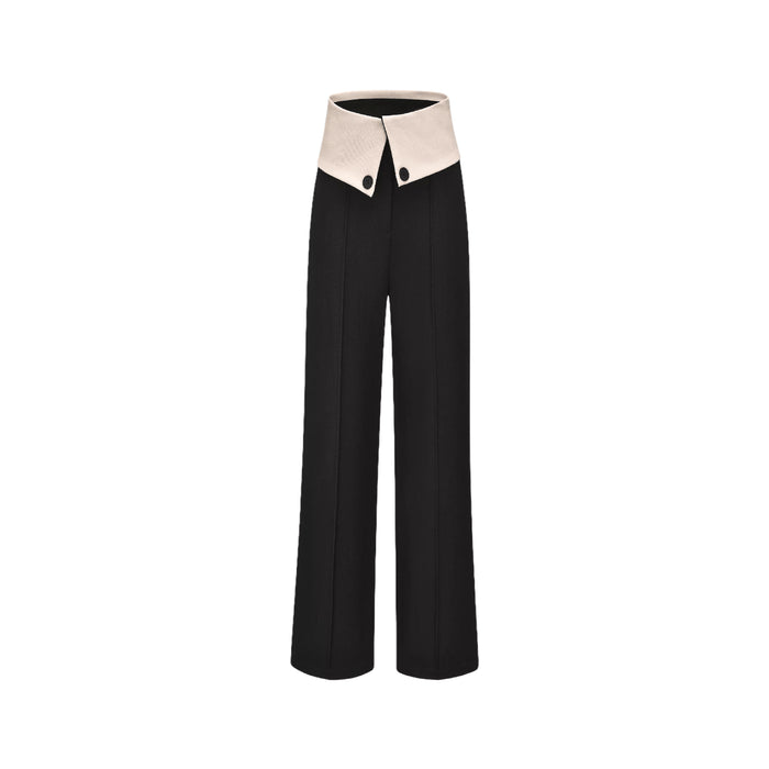 Haven Neutrals & Black High-rise Flared Tailoring Trousers