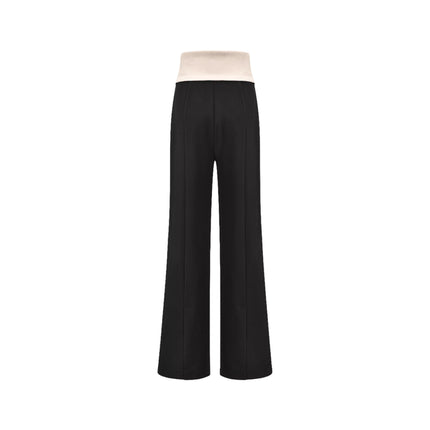 Haven Waistband High-rise Flared Tailoring Trousers in Neutrals & Black