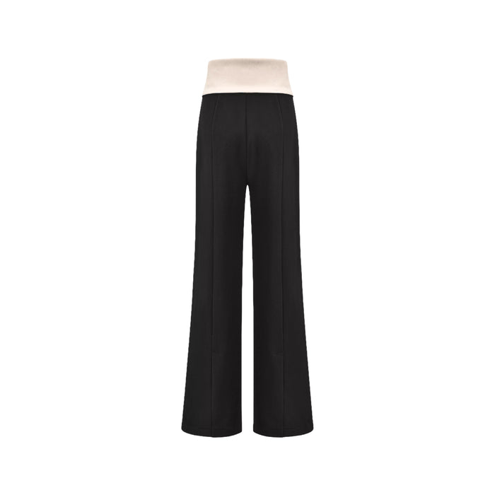 Haven Waistband High-rise Flared Tailoring Trousers in Neutrals & Black