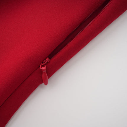 Heaven Red Maxi Dress with Asymmetric Neckline and High Slit