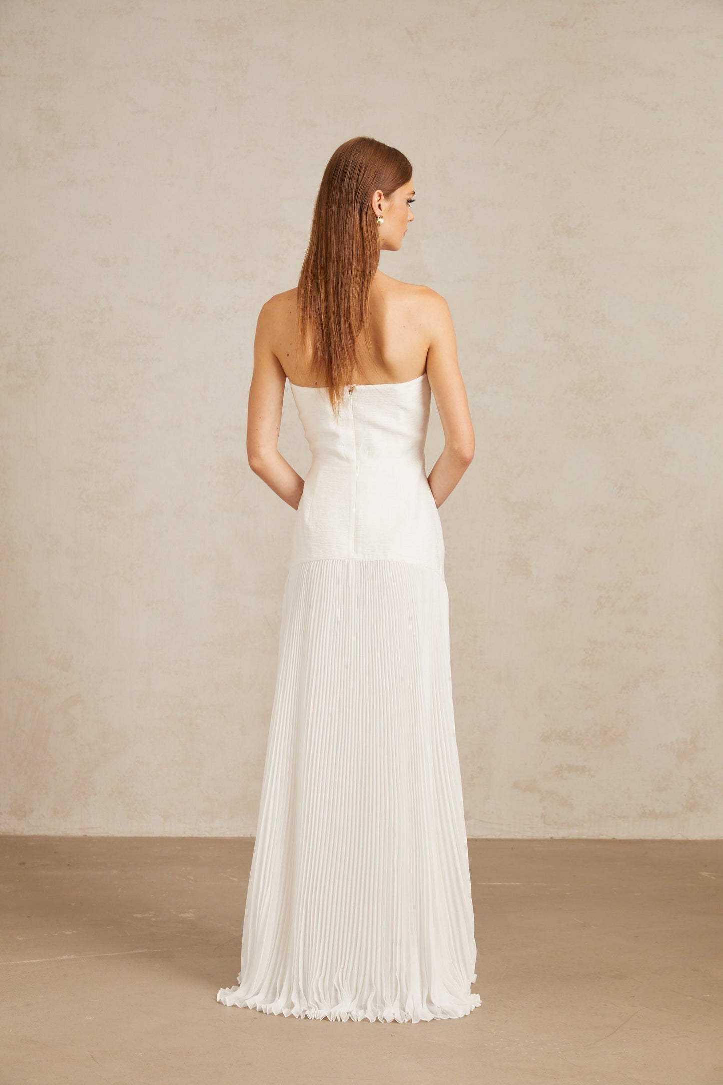 Helena White OffShoulder Tulle Panel Maxi Gown
