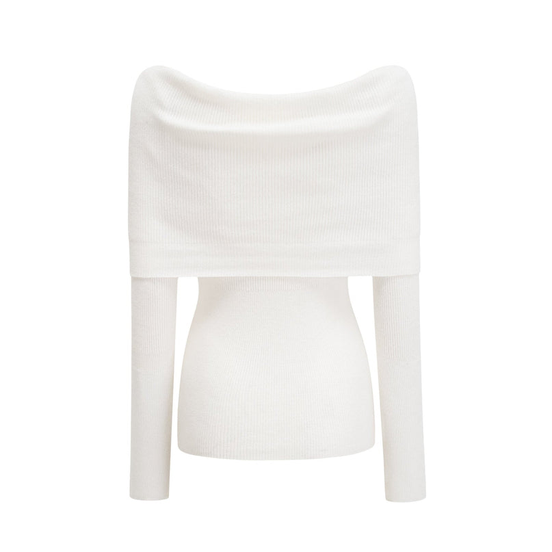 Helena White Twist Design Long Sleeve Top