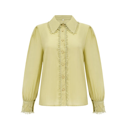 Hélène floral embroidered shirt  skirt matching set