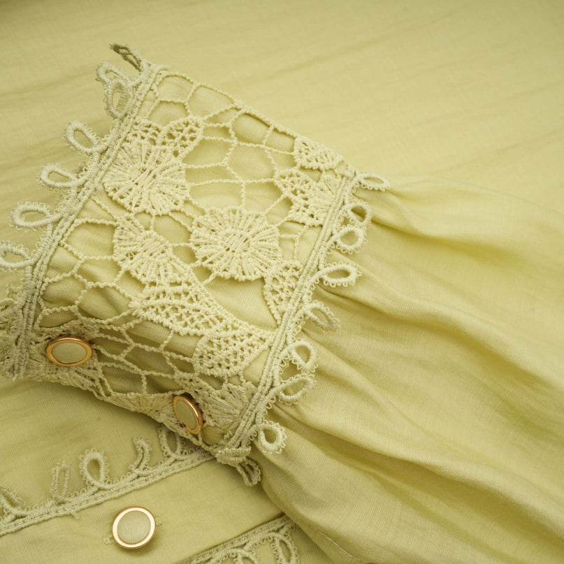 Hélène floral embroidered shirt  skirt matching set