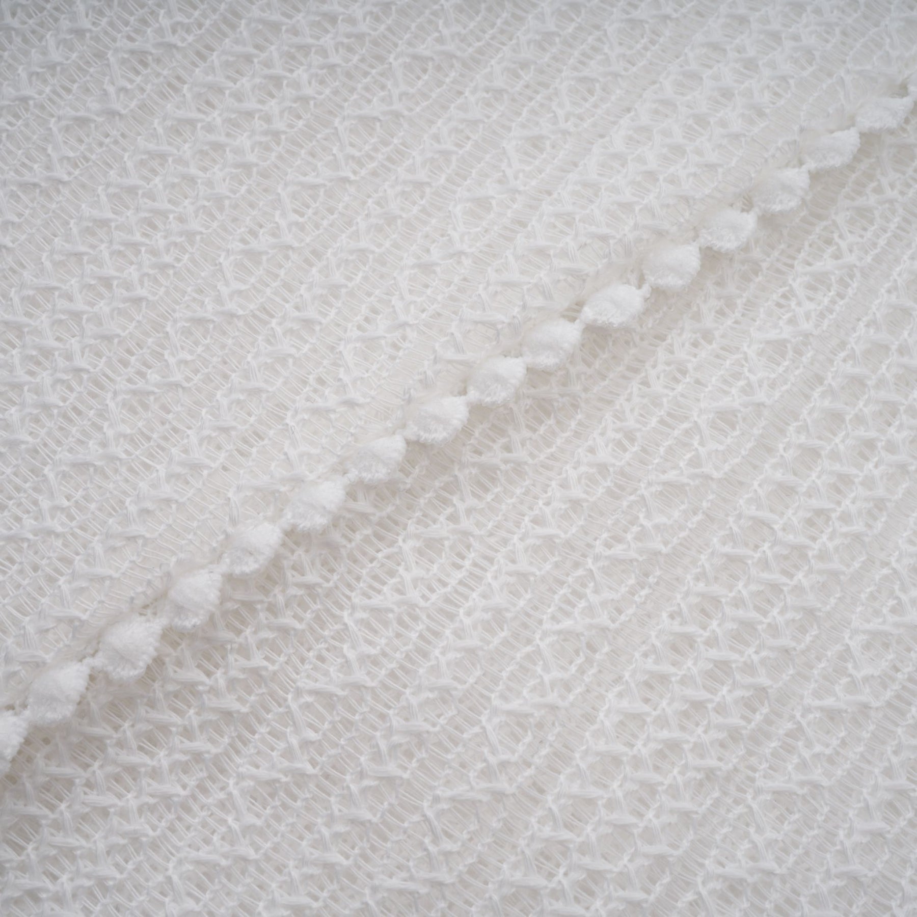 Hélène white pointelle puff midi dress