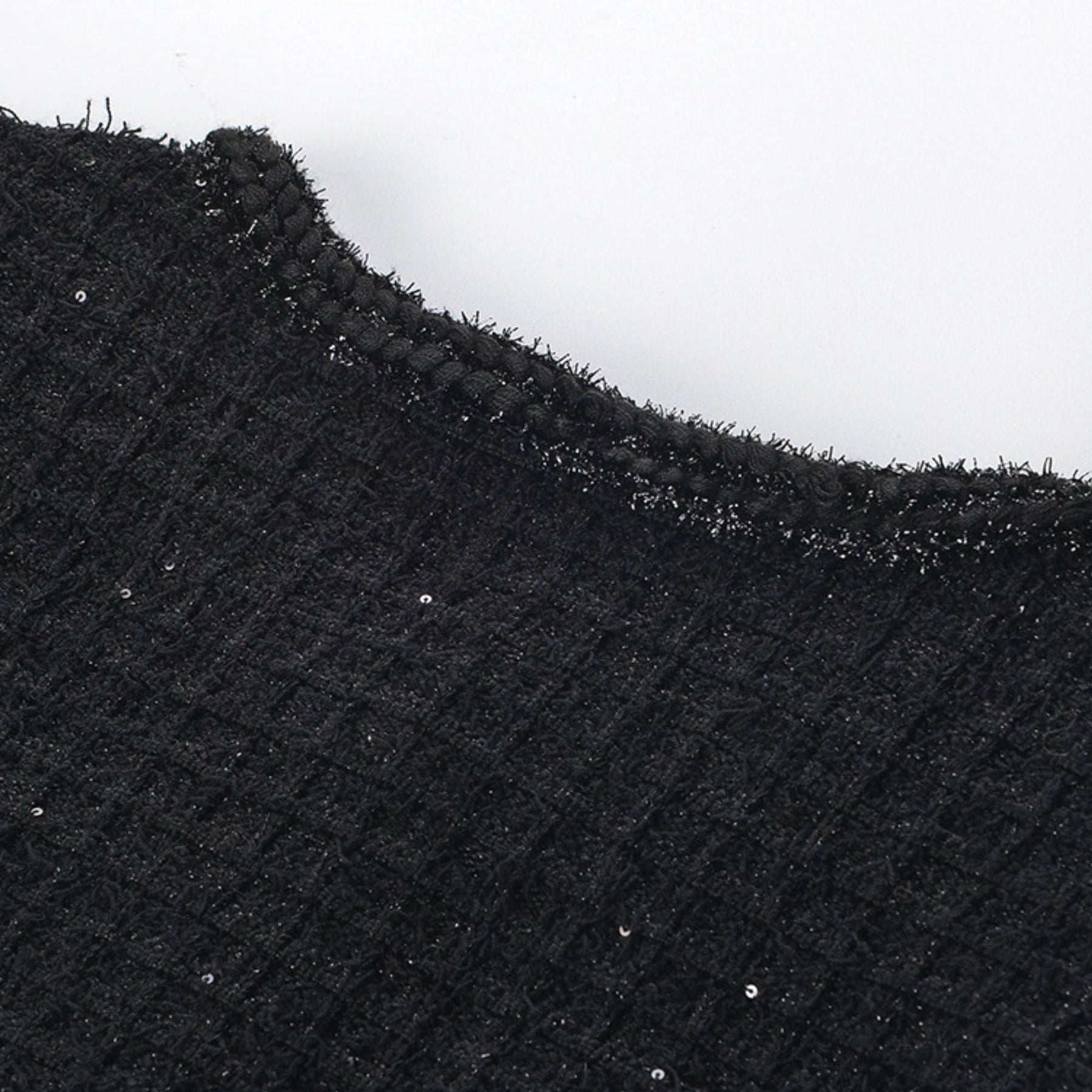 Black waffleknit dress with round neck long sleeves chest flap pockets and front button fastening Made of 80% Polyester and 20% Cotton