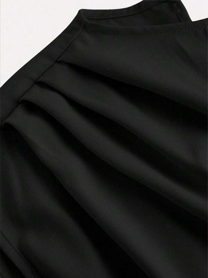 HIGH NECK SOLID POCKET JUMPSUIT WITH BELT