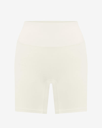 High - waist compression shorts 6 inch length - Cream