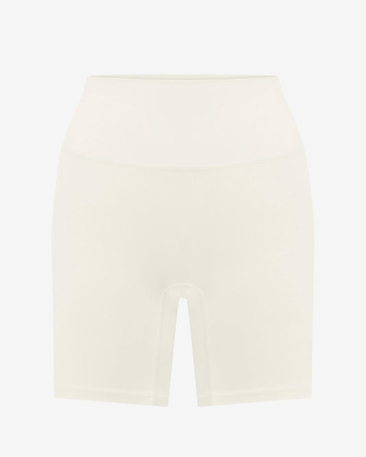 High - waist compression shorts 6 inch length - Cream