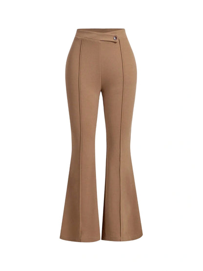 High Waist Flare Leg Black Toothpick Pleats Pants Flare Pants For Womenflare Pants Girlsbrown Pants