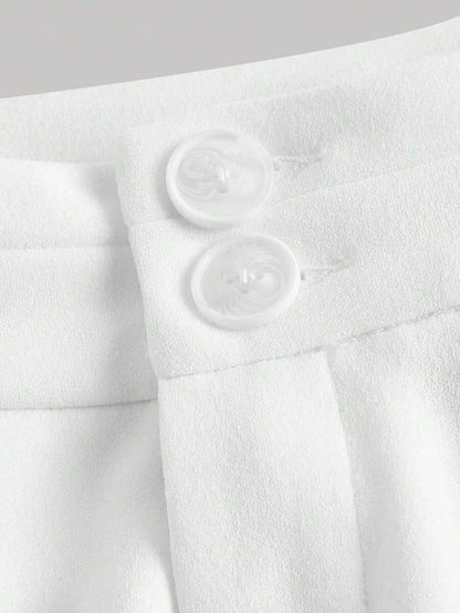 High Waist Pleats At Waist Plicated Detail Straight Leg Belted Dress Pants With Belt