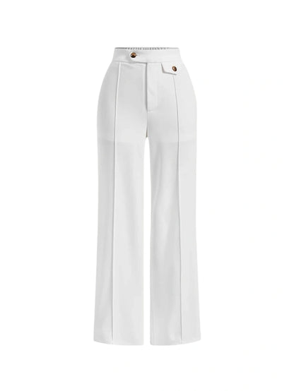 High Waist Seam Detail Straight Leg Pants