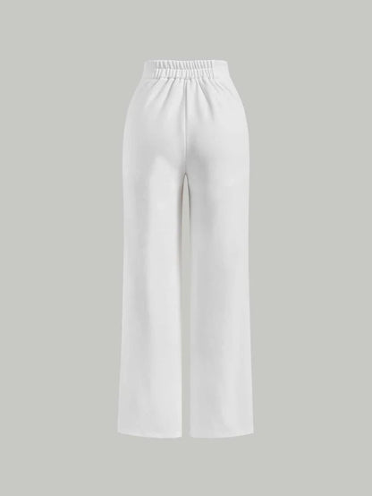 High Waist Seam Detail Straight Leg Pants