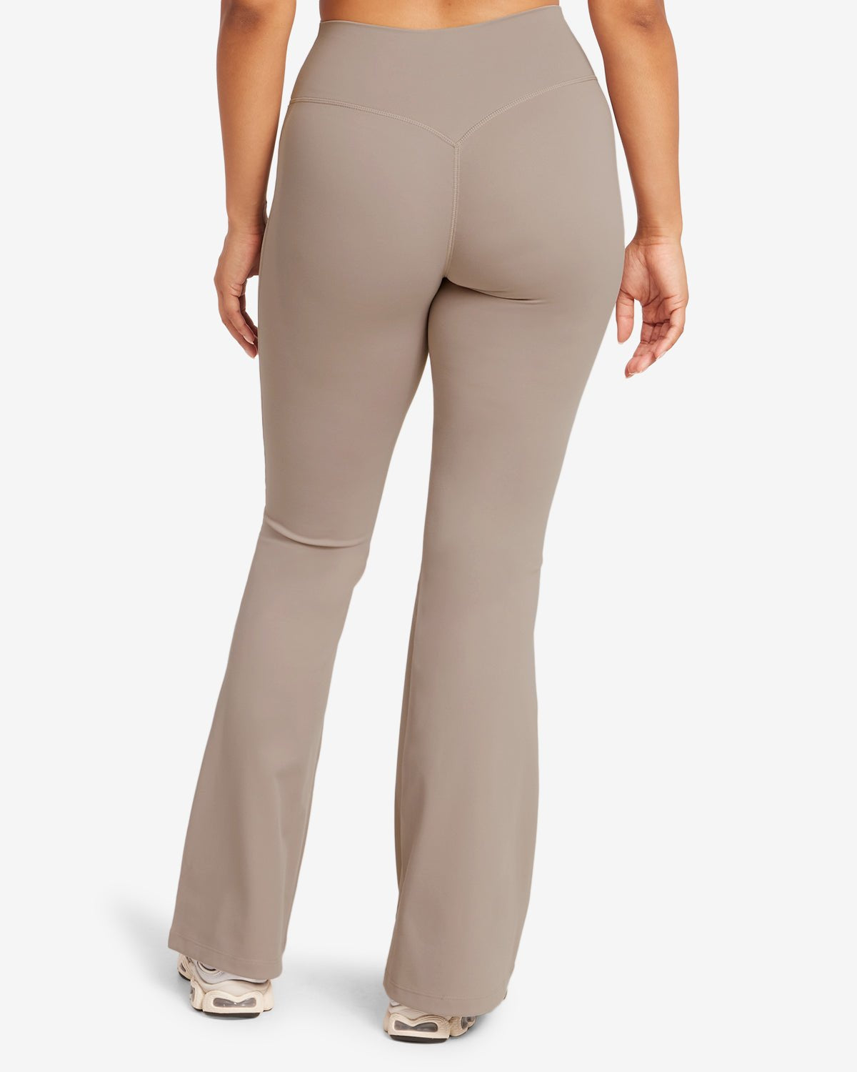 High - waist seamless flare leggings with scrunch detail - Brown