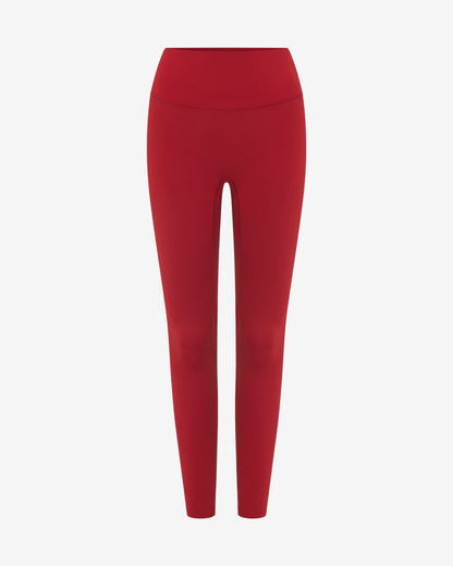 High - waisted activewear leggings with moisture - wicking fabric - Red