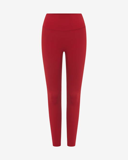 High - waisted activewear leggings with moisture - wicking fabric - Red