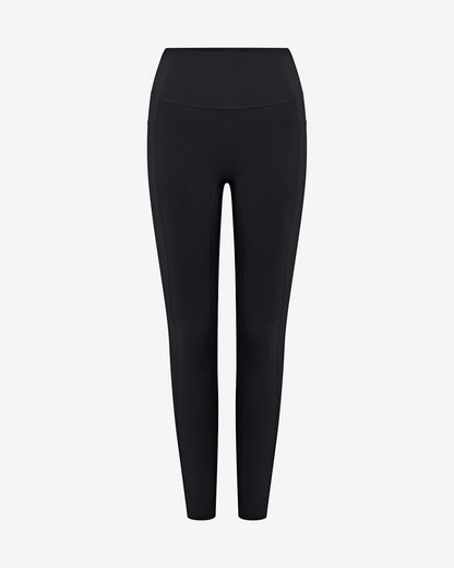 High - waisted compression leggings with side pockets - Black