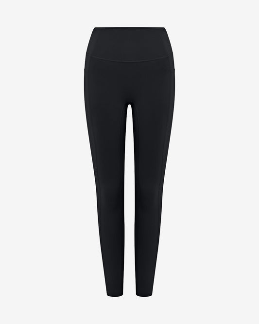 High - waisted compression leggings with side pockets - Black