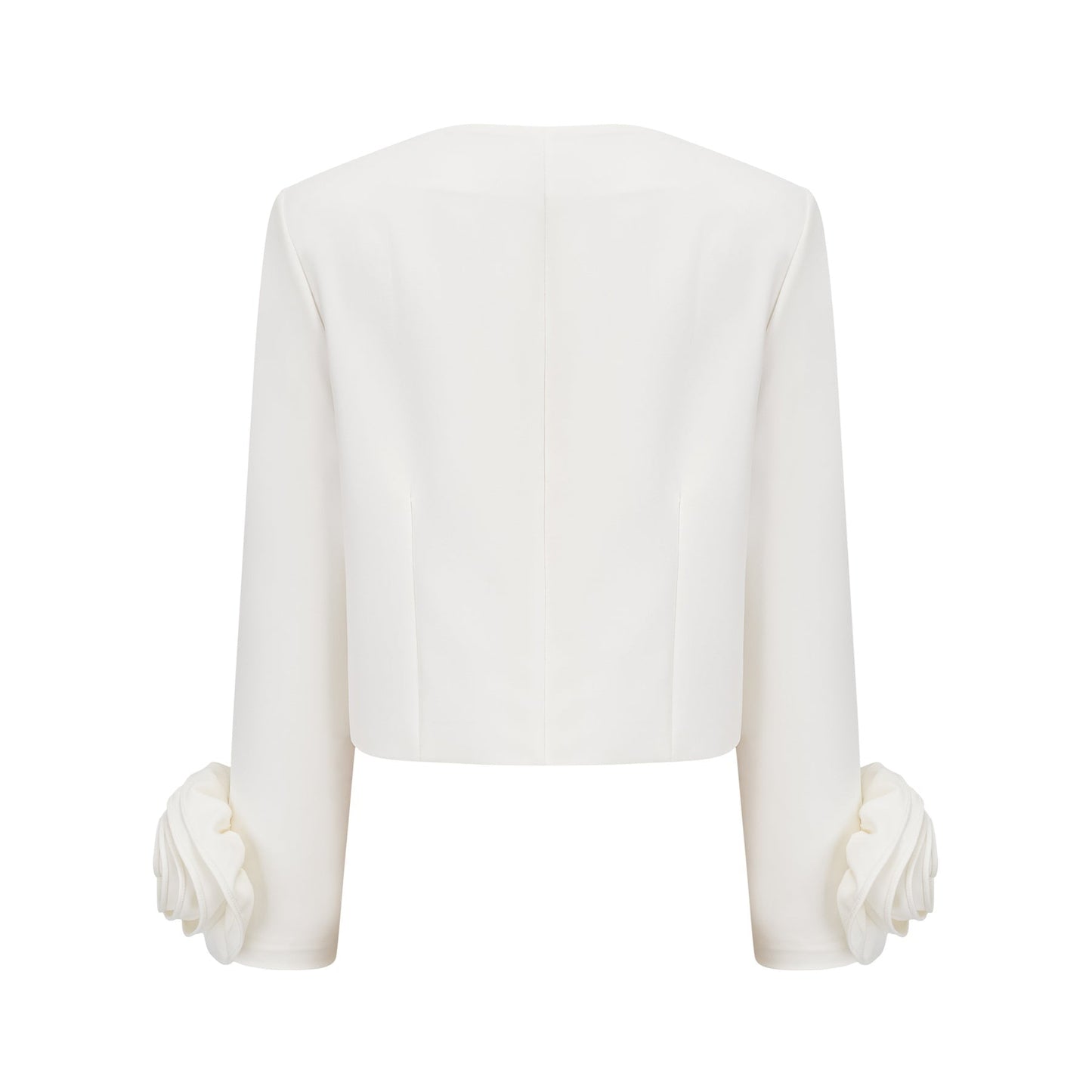 Hilaire white 3dpetal top  skirt matching set